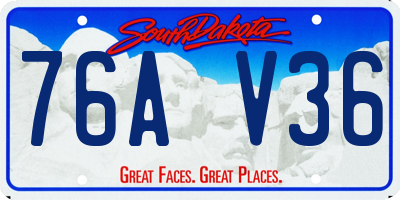 SD license plate 76AV36