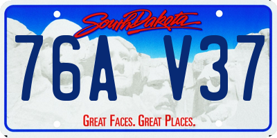 SD license plate 76AV37