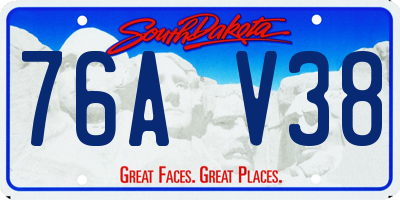 SD license plate 76AV38