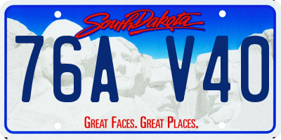 SD license plate 76AV40