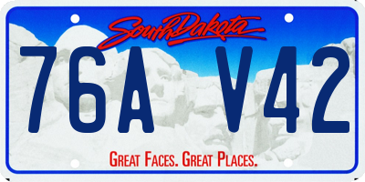 SD license plate 76AV42