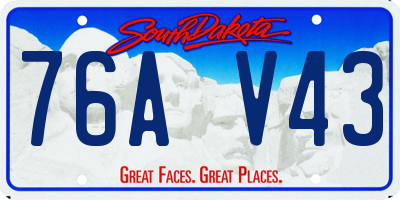 SD license plate 76AV43
