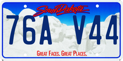 SD license plate 76AV44