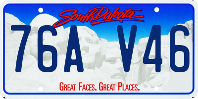SD license plate 76AV46