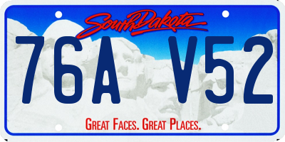 SD license plate 76AV52