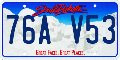 SD license plate 76AV53