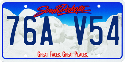 SD license plate 76AV54