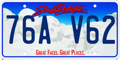 SD license plate 76AV62