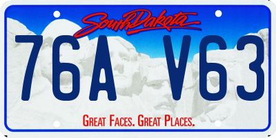 SD license plate 76AV63