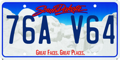 SD license plate 76AV64