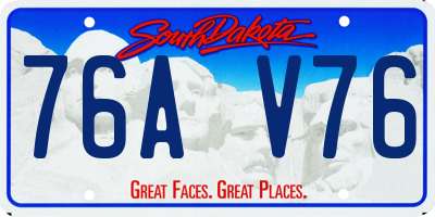 SD license plate 76AV76