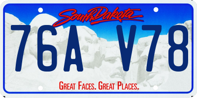 SD license plate 76AV78