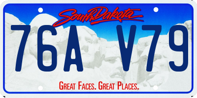 SD license plate 76AV79