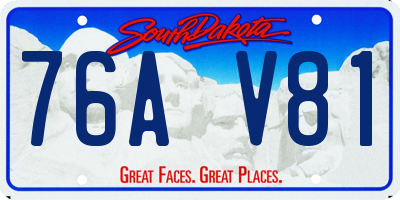 SD license plate 76AV81