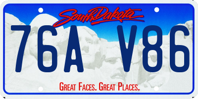 SD license plate 76AV86