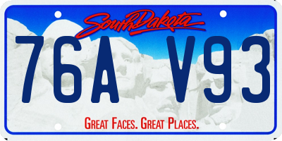 SD license plate 76AV93