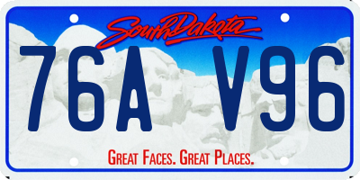 SD license plate 76AV96