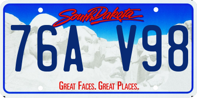 SD license plate 76AV98