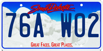 SD license plate 76AW02