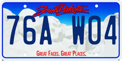 SD license plate 76AW04