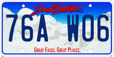 SD license plate 76AW06