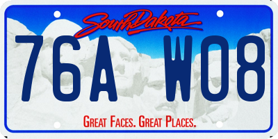 SD license plate 76AW08