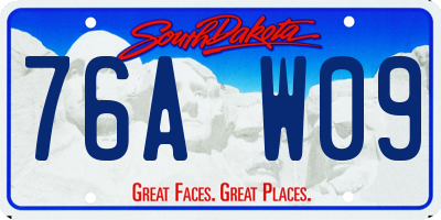 SD license plate 76AW09