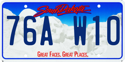 SD license plate 76AW10