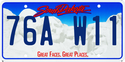 SD license plate 76AW11