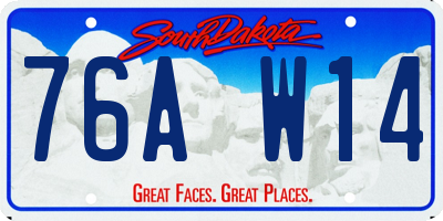 SD license plate 76AW14