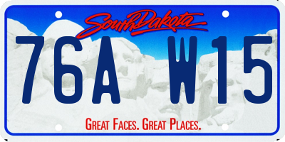 SD license plate 76AW15