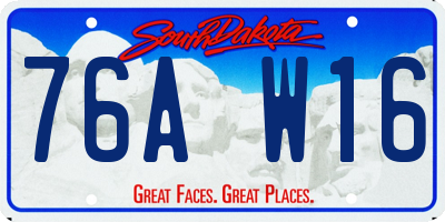 SD license plate 76AW16