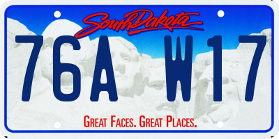 SD license plate 76AW17