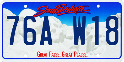SD license plate 76AW18