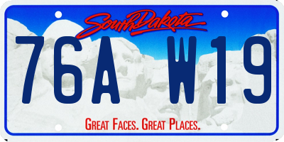 SD license plate 76AW19