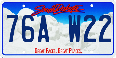 SD license plate 76AW22