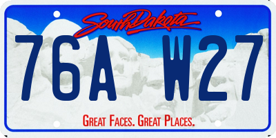 SD license plate 76AW27