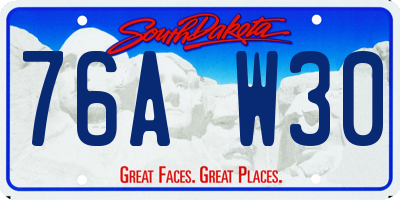 SD license plate 76AW30