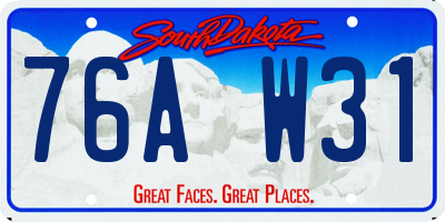 SD license plate 76AW31