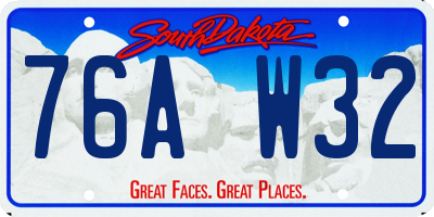 SD license plate 76AW32