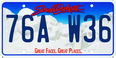 SD license plate 76AW36