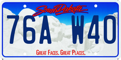SD license plate 76AW40