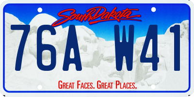 SD license plate 76AW41