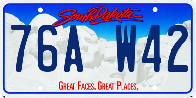 SD license plate 76AW42
