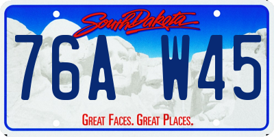 SD license plate 76AW45