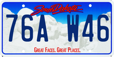 SD license plate 76AW46