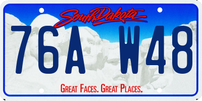 SD license plate 76AW48