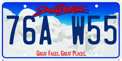SD license plate 76AW55