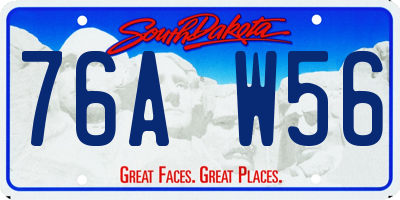 SD license plate 76AW56