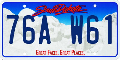 SD license plate 76AW61
